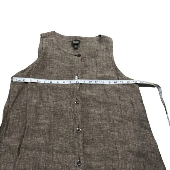 EUC Like New Eileen Fisher Linen Tunic Rare sleeveless beauty brown/gray - Picture 3 of 6